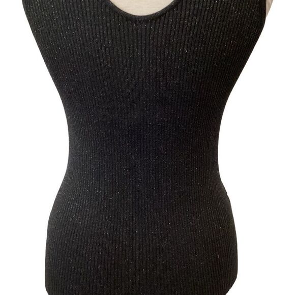 Cache Sequin Metallic Sleeveless Top open back size Medium - Picture 3 of 14